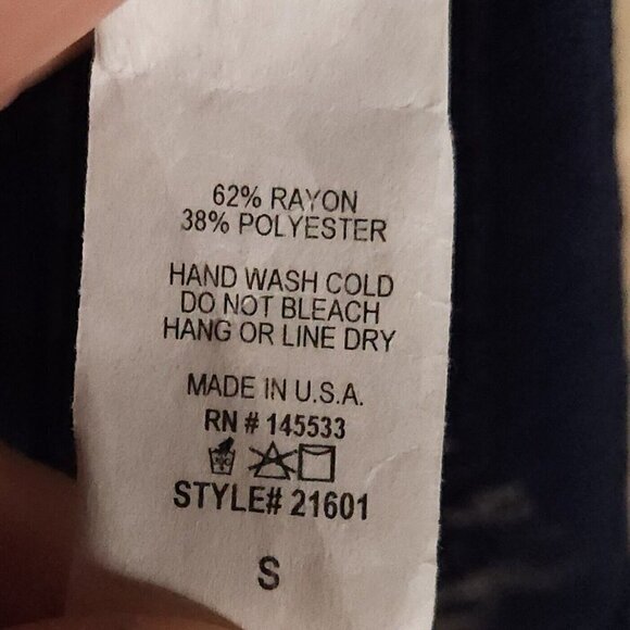 W5 Navy Blue Nautical Soft Embroidered Top Small - Picture 6 of 6